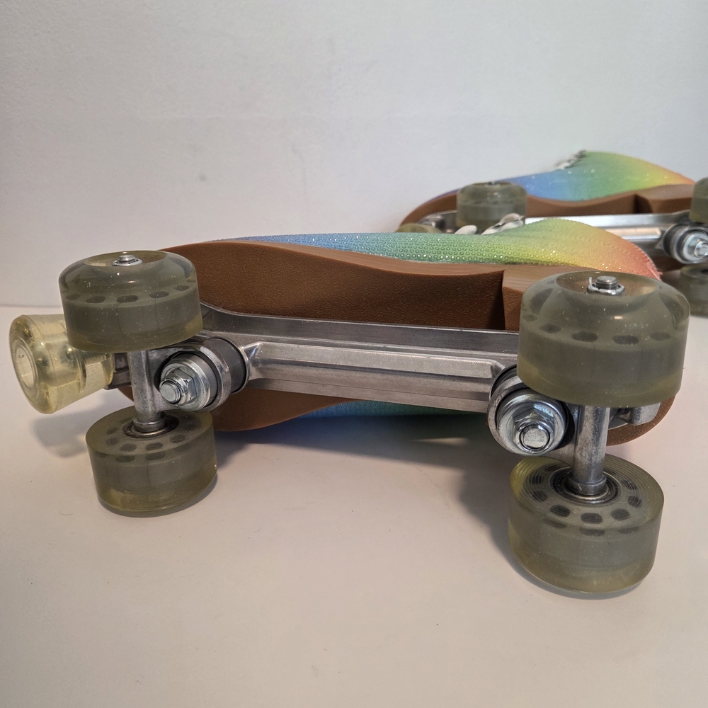 Cosmic Rainbow Pride Disco Retro Skates MultiColor Rhinestone Roller Skate sz13 - Picture 12 of 16